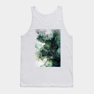 Olive Opulence - Abstract Alcohol Ink Art Tank Top